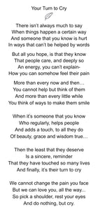 Your Turn to Cry - Support Through Difficult Time Poem